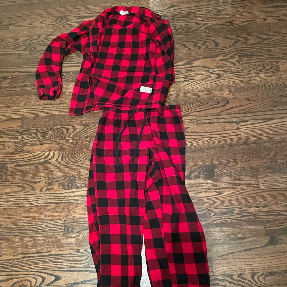 plaid pj set